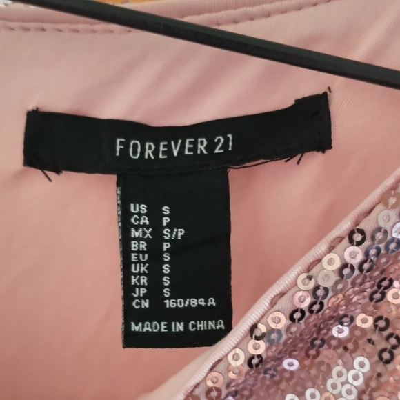 F21 Rose Gold Liquid Sequin Fit & Flare Dress - Picture 7 of 7